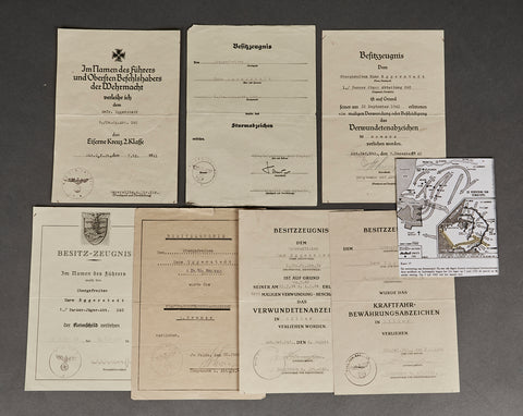 Seven Document Grouping for Member of Panzer Jäger Unit