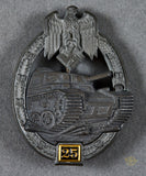 German WWII Tank Assault Badge 25 Days Engagement by Gustav Brehmer