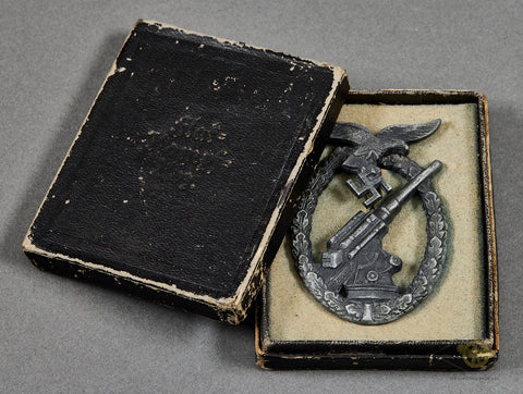 German WWII Cased Luftwaffe Flak Badge by Wilhelm Hobacher