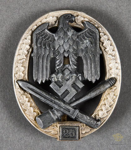 German WWII General Assault Badge for 25 Days Engagement by RK