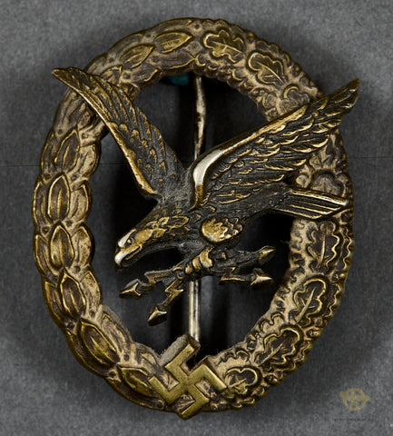 German WWII Air Gunner Wireless Operator Badge (Fliegerschützenabzeichen) by Assmann