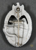 German WWII Panzer Badge in Silver
