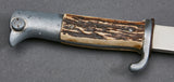 German WWII Long Model Stag Handled Bayonet w/Engraved Blade by Alcoso***STILL AVAILABLE***