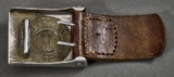 German WWII Army Buckle w/ Leather Tab by Franz Reischauer