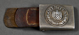 German WWII Army Buckle w/ Leather Tab