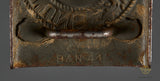 German WWII Army DAK Steel Belt Buckle by B&N w/Leather Tab
