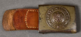 German WWII DAK Army Buckle w/ Leather Tab