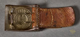 German WWII DAK Army Buckle w/ Leather Tab