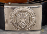 German WWII Hitler Youth Black Patent Leather Belt and Buckle Set