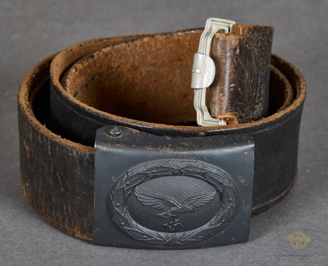 German WWII Luftwaffe EM Belt and Buckle Set