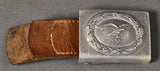 German WWII Luftwaffe Buckle w/ Leather Tab