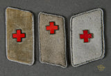 German WWII Red Cross Collar Tab Lot of Three