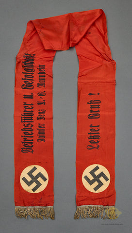 German WWII Congratulatory Sash for Workers and Managers at Daimler Benz