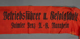 German WWII Congratulatory Sash for Workers and Managers at Daimler Benz