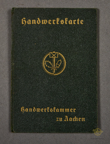 German WWII Handwerkskammer Crafter’s ID Card