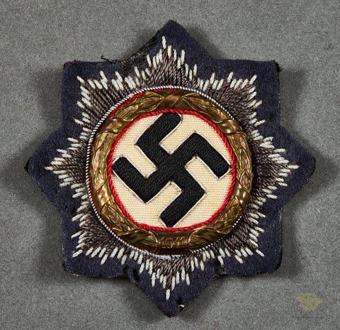 German WWII Luftwaffe Cloth German Cross in Gold