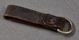 German WWII D-Ring for a Dagger or Sword w/Nickel Plated D-Ring and Black Leather Strap