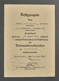 WWII German Pair of Award Documents to the Same Soldier