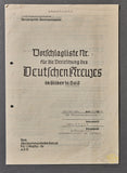 Award Recommendation for DKiG for SS Totenkopf Division Obersturmbannführer