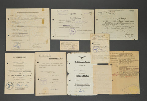 Paratrooper Document Grouping to Gefreiter (Private First Class) Wilhelm Reida