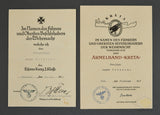 Paratrooper Award Document Grouping to Feldwebel (Sergeant) August Potowski