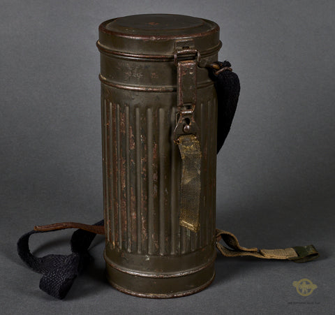 German WWII Gas Mask Can and Mask