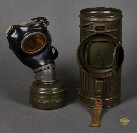 WWII German Military Gas Mask with Canister