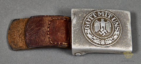 German WWII Army (Heer) Buckle w/Leather Tab