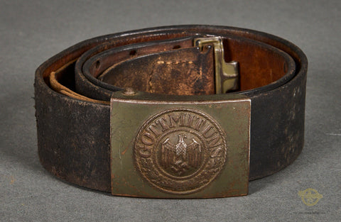 German WWII DAK Army Combat Belt and Buckle
