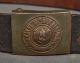 German WWII DAK Army Combat Belt and Buckle