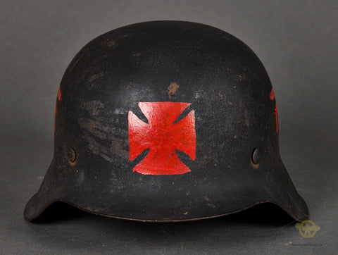 WWII German Luftwaffe Combat Helmet with GI Embellishments
