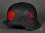 WWII German Luftwaffe Combat Helmet with GI Embellishments