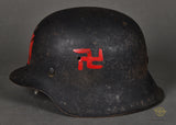 WWII German Luftwaffe Combat Helmet with GI Embellishments