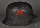 WWII German Luftwaffe Combat Helmet with GI Embellishments