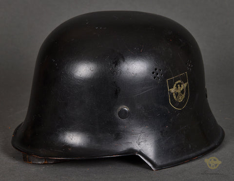 Third Reich Model 1934 Fire Police Double Decal Helmet