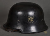 Third Reich Model 1934 Fire Police Double Decal Helmet