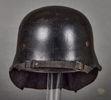 Third Reich Fire Police Model 1934 Helmet with Neck Flap