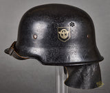 Third Reich Fire Police Model 1934 Helmet with Neck Flap