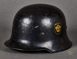 Third Reich Fire Police Model 1934 Helmet with Neck Flap