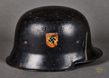 Third Reich Fire Police Model 1934 Helmet with Neck Flap