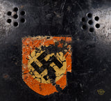 Third Reich Fire Police Model 1934 Helmet with Neck Flap