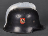 Third Reich Model 1934 Fire Police Double Decal Helmet