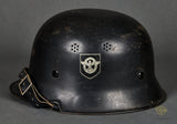 Third Reich Model 1934 Civic Fire Police Double Decal Helmet