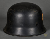 Third Reich Model 1934 Civic Fire Police Double Decal Helmet