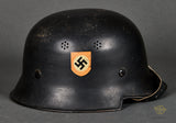 Third Reich Model 1934 Civic Fire Police Double Decal Helmet