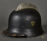 Third Reich Fire Police Model 1934 Double Decal Helmet
