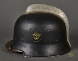 Third Reich Fire Police Model 1934 Double Decal Helmet