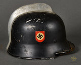 Third Reich Fire Police Model 1934 Double Decal Helmet