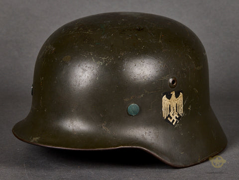 WWII German Army Model 1935 Single Decal Reissue Helmet