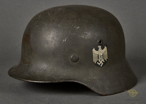 WWII German Army Model 1935 Single Decal Helmet